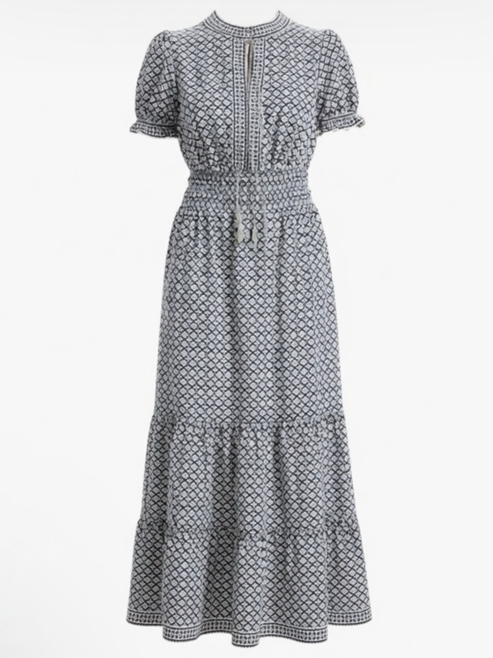 NWT MAX STUDIO Puff Sleeve Tie Maxi Dress